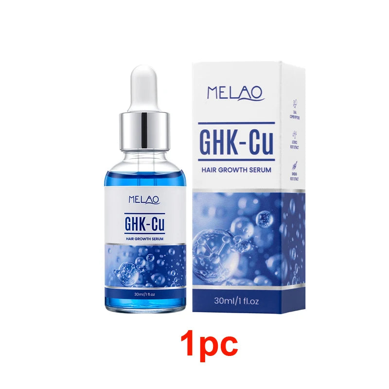 GHK-CU Hair Growth Serum Repair Hair Scalp Care Anti Hair Loss Treatment Blue Copper Peptide Hair Growth Serum for Men Women