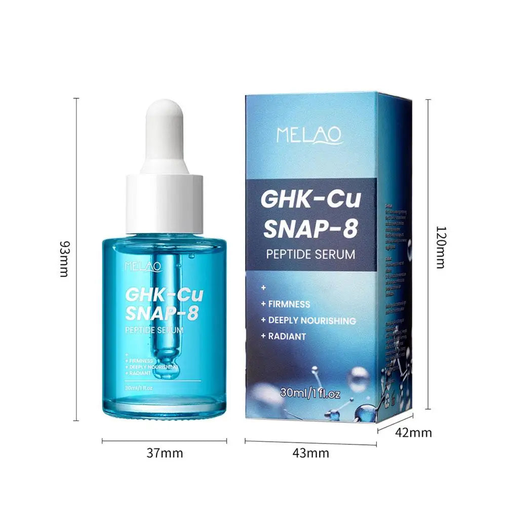 GHK-Cu SNAP-8 Peptide Face Serum 30ml - Blue Copper Firming Nourishing Radiant Cleansing Moisturizing Essence Oil for All Skin