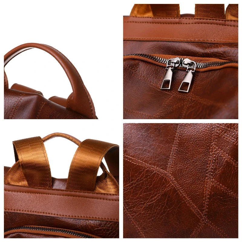 Anti-theft Women’s Backpack Designer High Quality Soft PU Leather Simple Fashion Backpack Large Multi-function Travel Bags