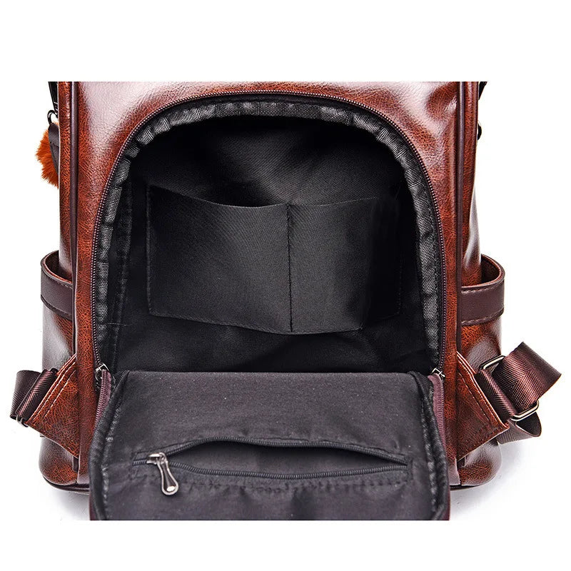 Vintage Backpacks Women Leather Shoulder Backpack Fashion Anti-theft Women Backpacks High Quality Leisure Shoulder Bags Mochila