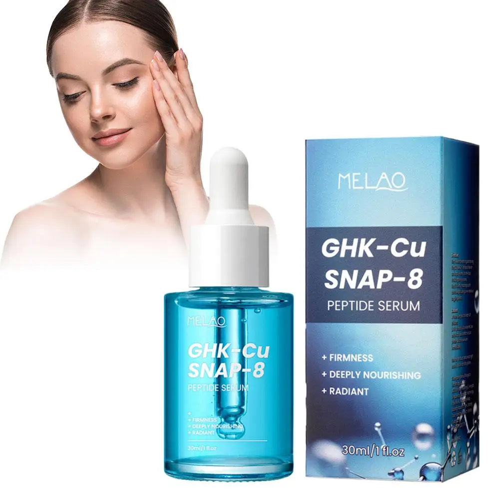 GHK-Cu SNAP-8 Peptide Face Serum 30ml - Blue Copper Firming Nourishing Radiant Cleansing Moisturizing Essence Oil for All Skin
