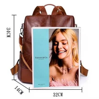 Anti-theft Women’s Backpack Designer High Quality Soft PU Leather Simple Fashion Backpack Large Multi-function Travel Bags