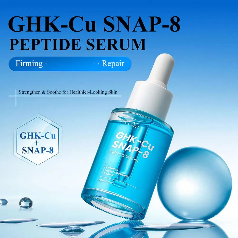 GHK-Cu SNAP-8 Peptide Face Serum 30ml - Blue Copper Firming Nourishing Radiant Cleansing Moisturizing Essence Oil for All Skin