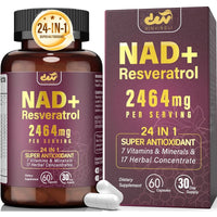 NAD supplement pure organic liposome NAD+containing resveratrol supplement - enhances NAD+anti-aging, energy, and focus