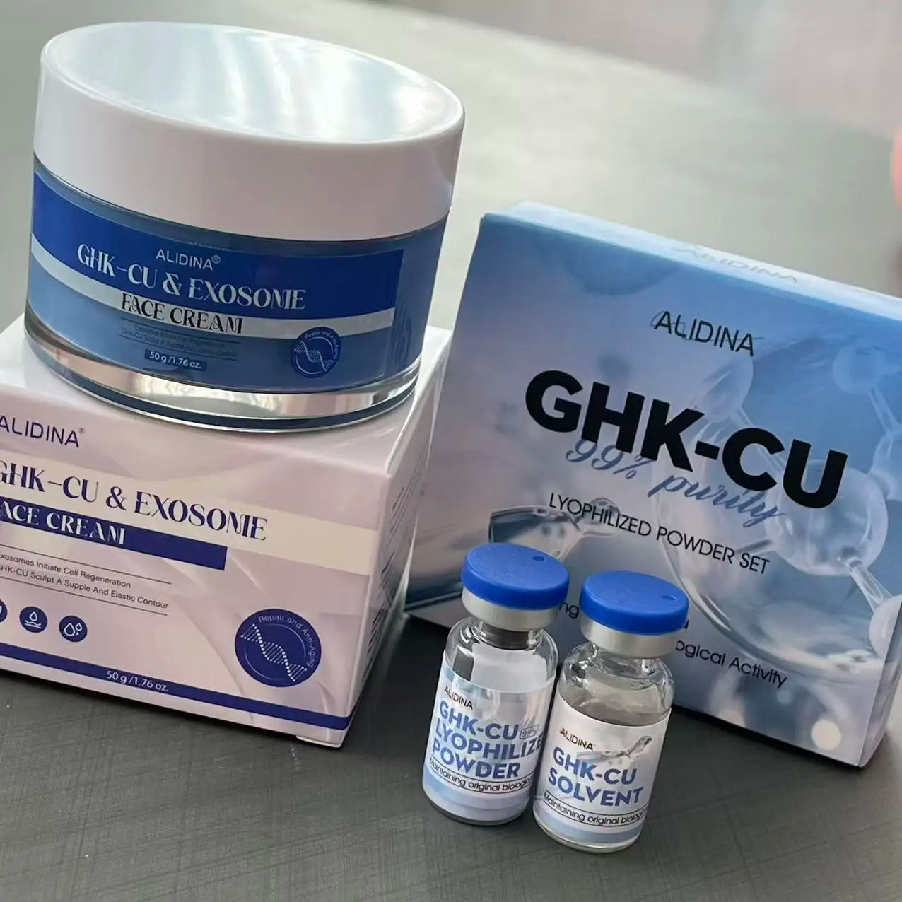 ZS High-Concentration Copper Peptide Serum with Hyaluronic Acid GHK-CU Anti-Aging Serum Fade Fine Lines Restore Skin Elasticity