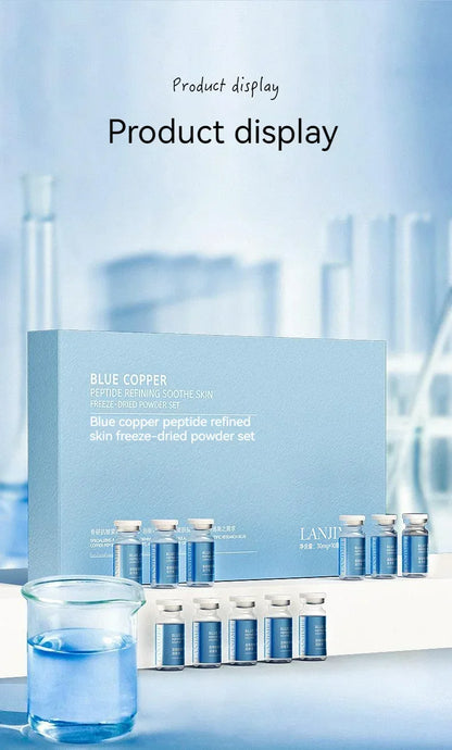 Blue Copper Peptide Freeze-Dried Powder Set Oligopeptide Anti Wrinkle Essence Shrink Pores Acne Treatment Skincare Serum 20pcs