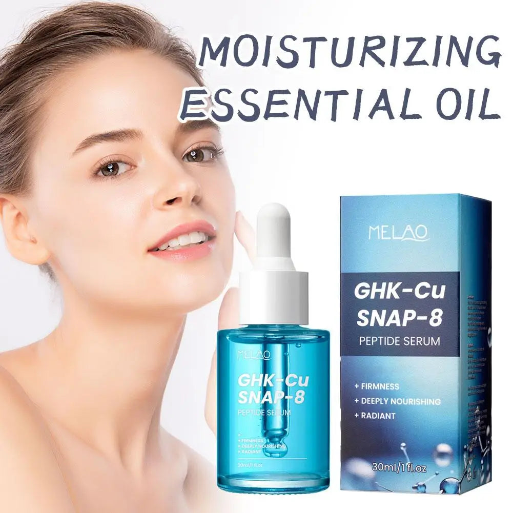 GHK-Cu SNAP-8 Peptide Face Serum 30ml - Blue Copper Firming Nourishing Radiant Cleansing Moisturizing Essence Oil for All Skin