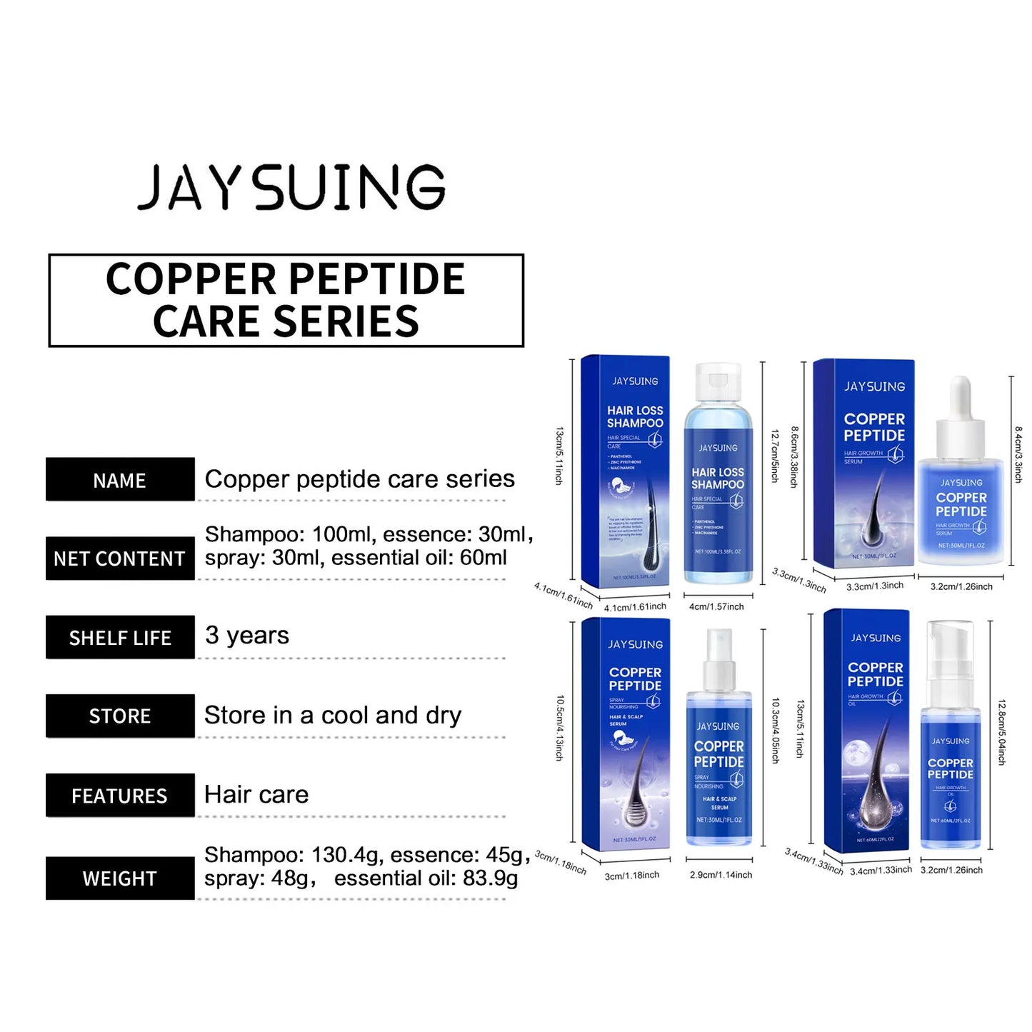 Hair Growth Serum Copper Peptides Scalp Treatment Repair Damaged Frizzy Nourish Soft Shine Smoothing Hair Strengthening Shampoo