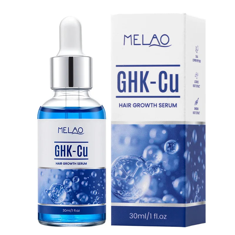 GHK-CU Hair Growth Serum Repair Hair Scalp Care Anti Hair Loss Treatment Blue Copper Peptide Hair Growth Serum for Men Women