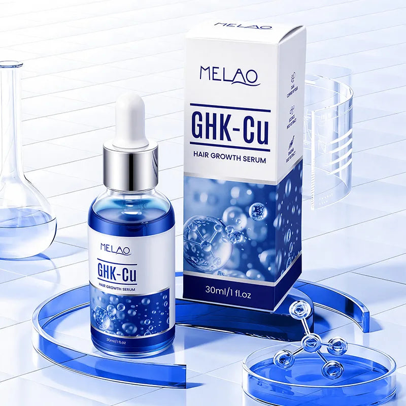 GHK-CU Hair Growth Serum Repair Hair Scalp Care Anti Hair Loss Treatment Blue Copper Peptide Hair Growth Serum for Men Women