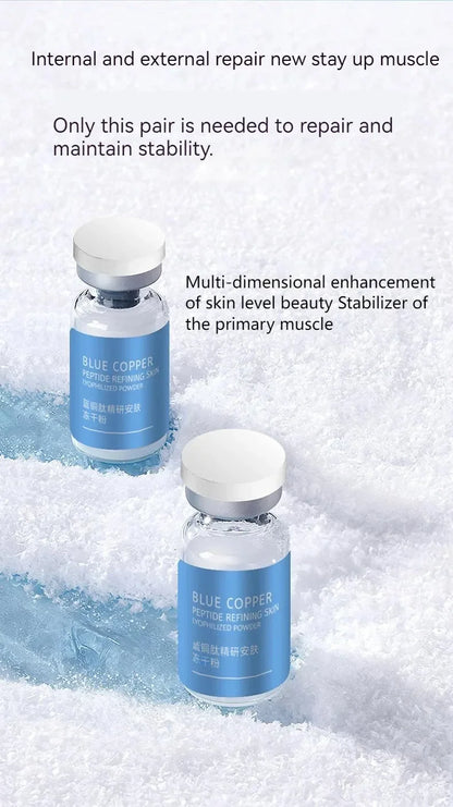 Blue Copper Peptide Freeze-Dried Powder Set Oligopeptide Anti Wrinkle Essence Shrink Pores Acne Treatment Skincare Serum 20pcs