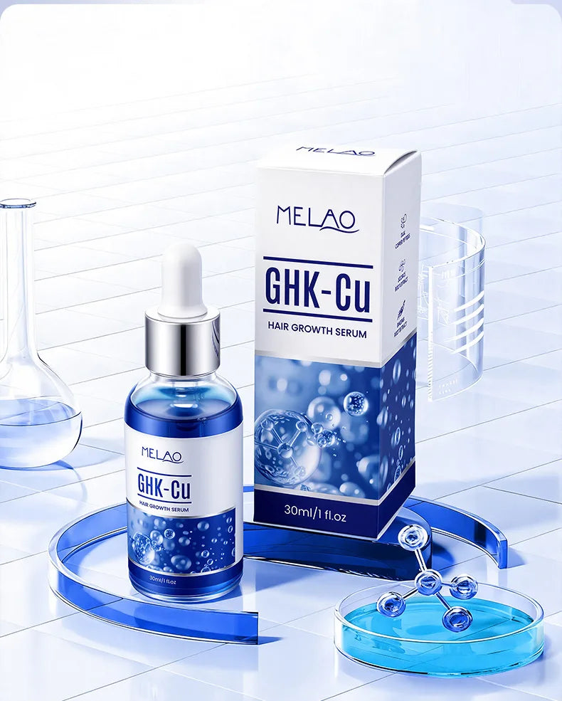 GHK-CU Hair Growth Serum Repair Hair Scalp Care Anti Hair Loss Treatment Blue Copper Peptide Hair Growth Serum for Men Women